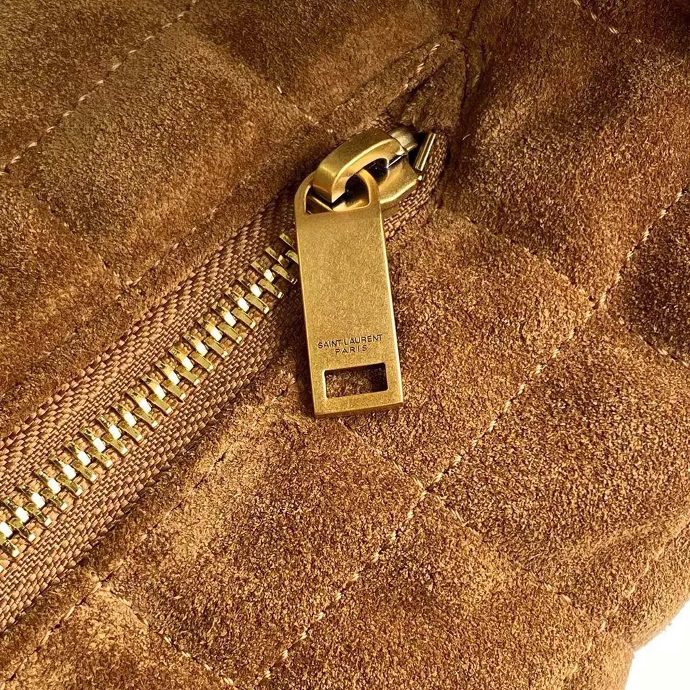 Saint Laurent YSL Women Icare Hobo In Quilted Suede Brown - image 9
