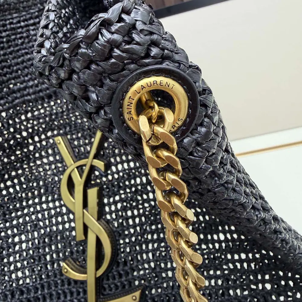Saint Laurent YSL Women Icare In Raffia Black - image 8