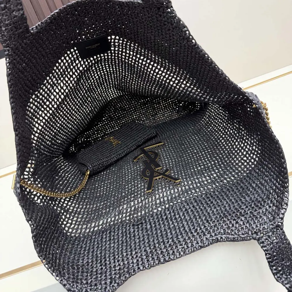Saint Laurent YSL Women Icare In Raffia Black - image 7
