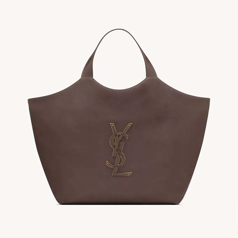 Front view of Saint Laurent YSL Women Icare In Smooth Leather Burgundy bag