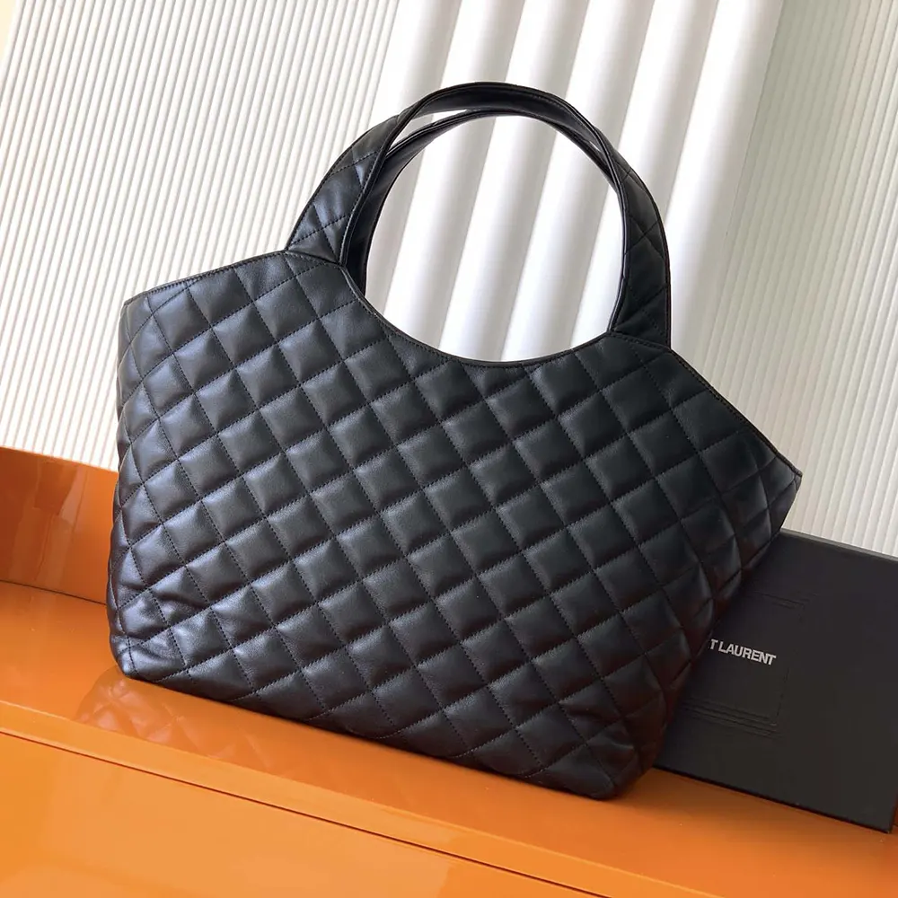 Side profile showing adjustable strap on Saint Laurent YSL Women Icare bag