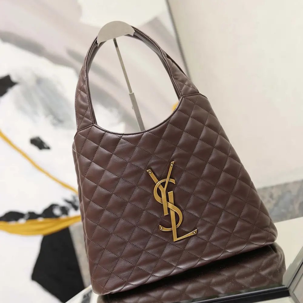 Saint Laurent YSL Women Icare Medium In Quilted Nappa Burgundy - image 5