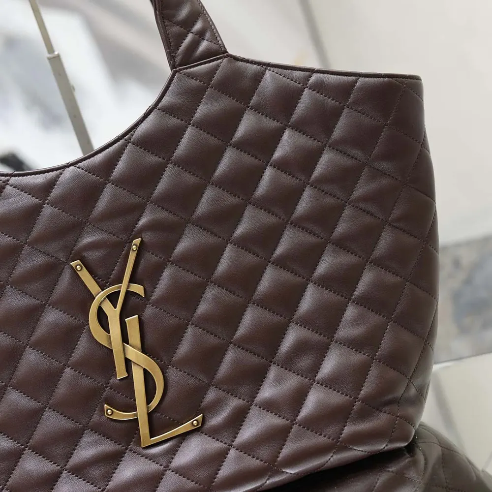 Saint Laurent YSL Women Icare Medium In Quilted Nappa Burgundy - image 8
