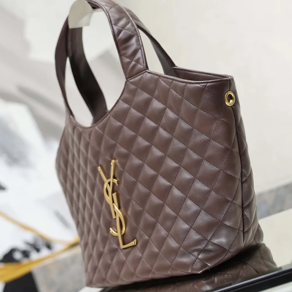 Saint Laurent YSL Women Icare Medium In Quilted Nappa Burgundy - image 6