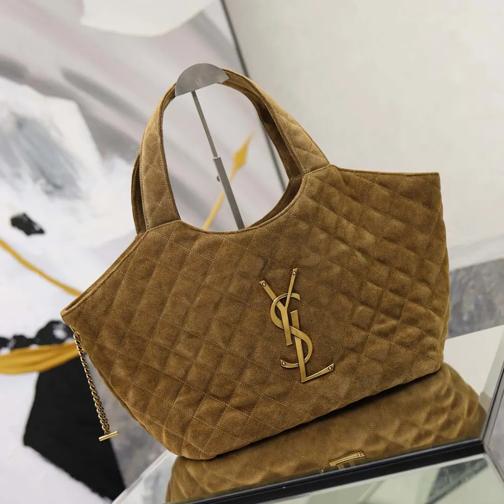 Side view showing adjustable shoulder strap on Saint Laurent YSL Women Icare Medium