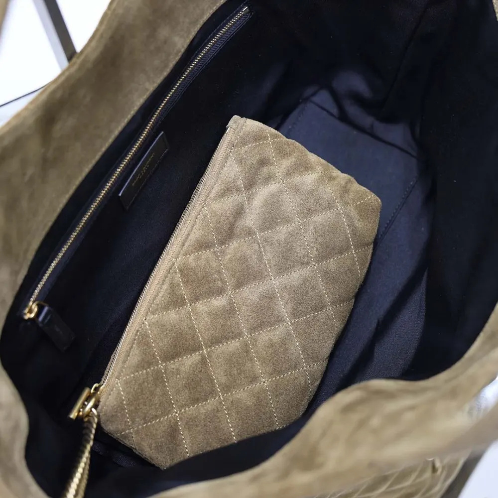 Saint Laurent YSL Women Icare Medium In Quilted Suede-Brown - image 10