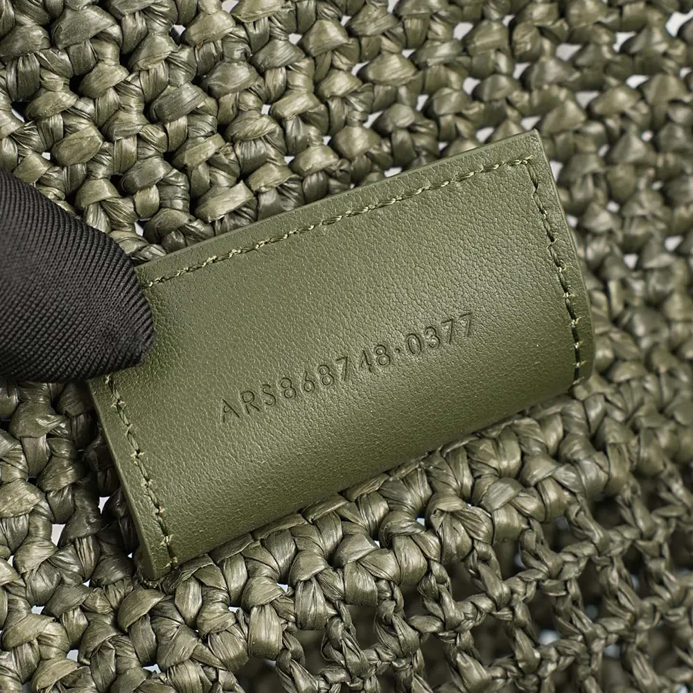 Saint Laurent YSL Women Icare Medium In Raffia Dark Green - image 7
