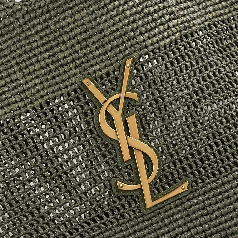 Saint Laurent YSL Women Icare Medium In Raffia Dark Green - image 10
