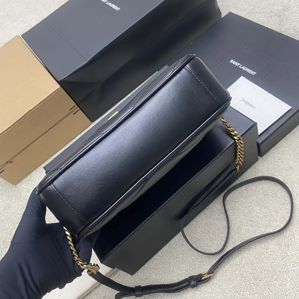 Saint Laurent YSL Women Loulou Camera Bag In Matelassé Lambskin-Black - image 4