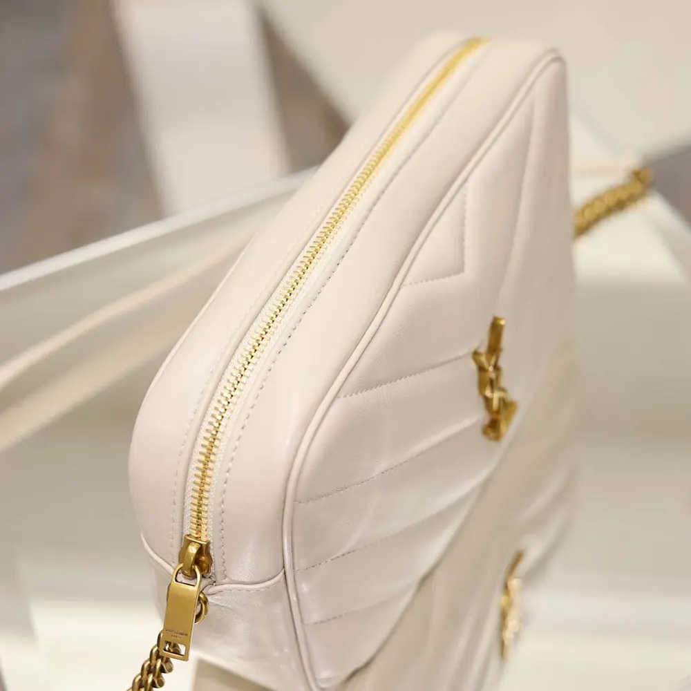 Saint Laurent YSL Women Loulou Camera Bag In Matelassé Lambskin-White - image 5