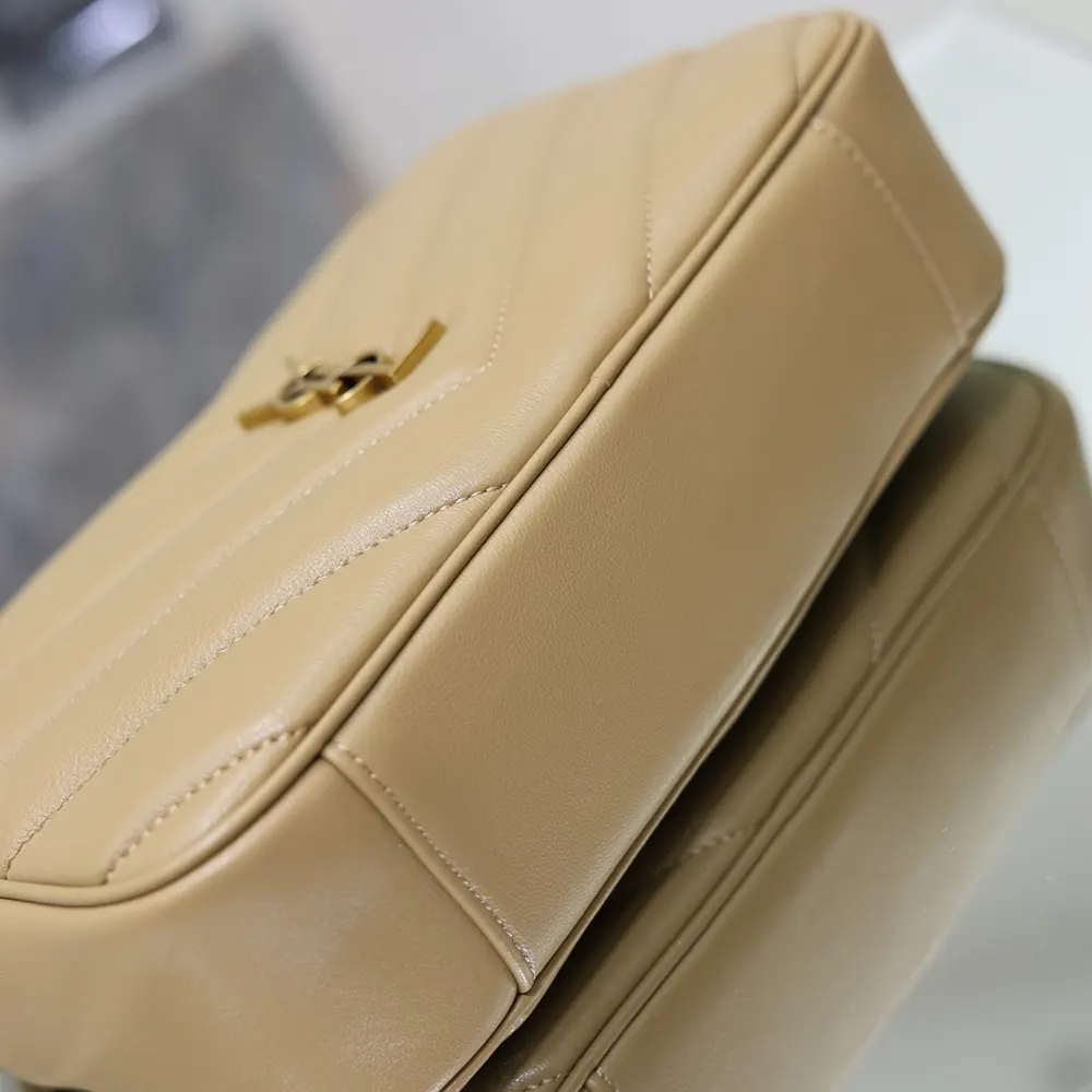 Saint Laurent YSL Women Loulou Camera Bag in Matelasse Lambskin-Natural Tan - image 9