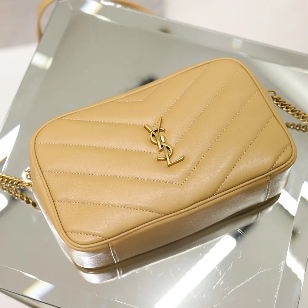 Saint Laurent YSL Women Loulou Camera Bag in Matelasse Lambskin-Natural Tan - image 5
