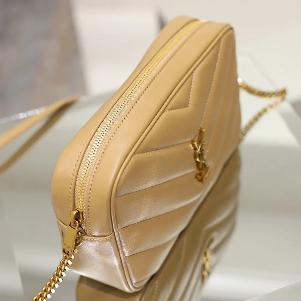 Saint Laurent YSL Women Loulou Camera Bag in Matelasse Lambskin-Natural Tan - image 6