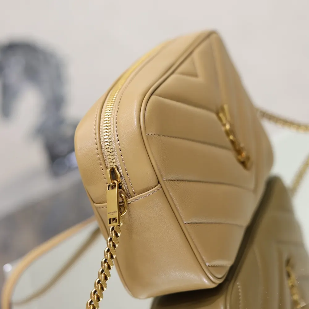 Saint Laurent YSL Women Loulou Camera Bag in Matelasse Lambskin-Natural Tan - image 7