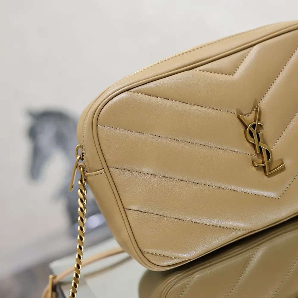 Saint Laurent YSL Women Loulou Camera Bag in Matelasse Lambskin-Natural Tan - image 8