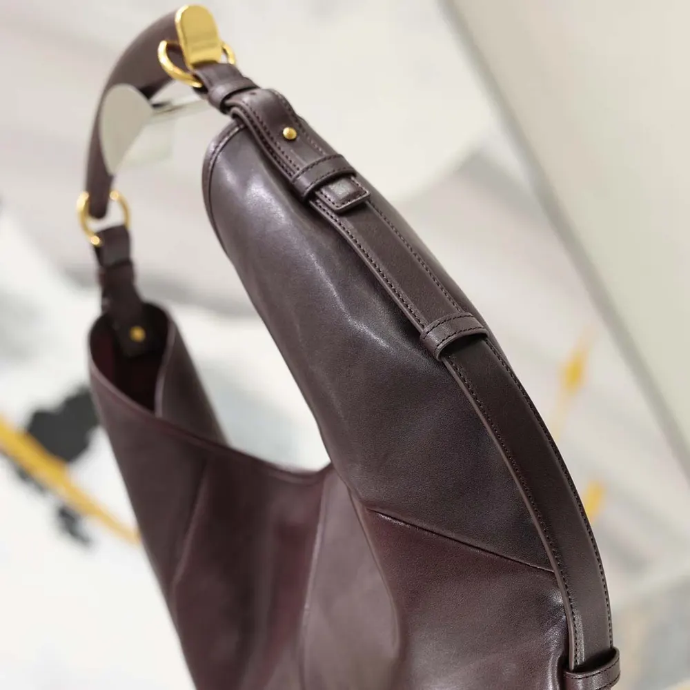 Saint Laurent YSL Women Mombasa Medium In Leather-Rouge Cabernet - image 7