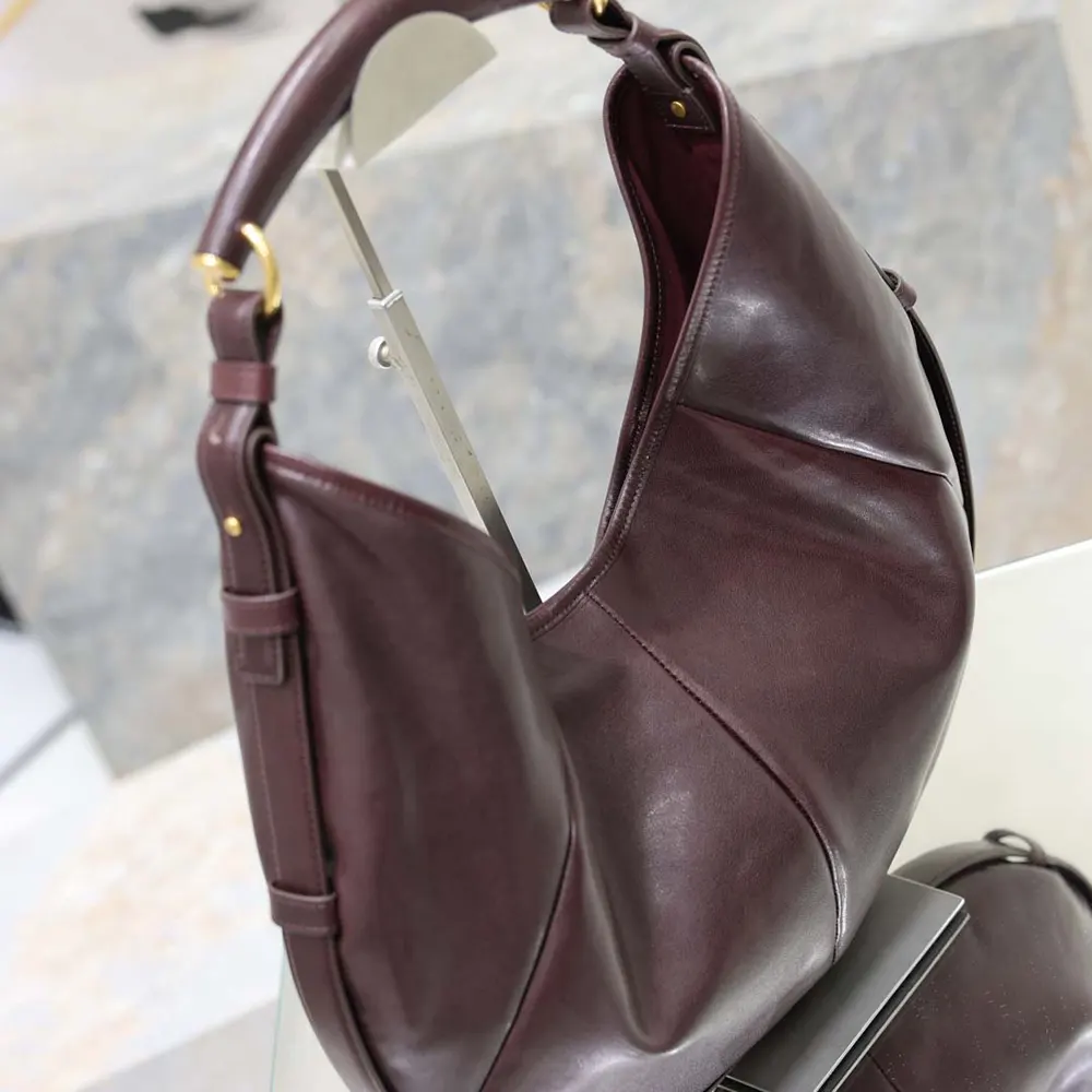 Saint Laurent YSL Women Mombasa Medium In Leather-Rouge Cabernet - image 4