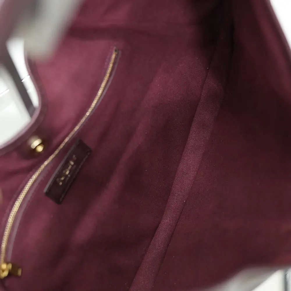 Saint Laurent YSL Women Mombasa Medium In Leather-Rouge Cabernet - image 10