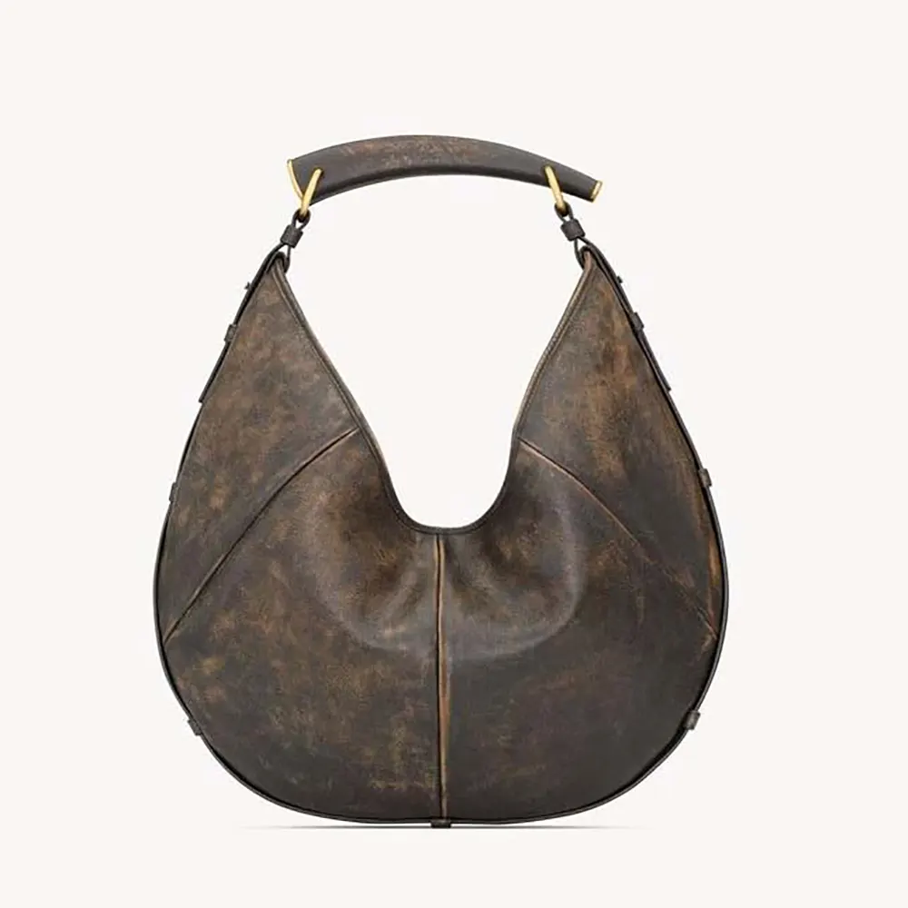 Front view of Saint Laurent YSL Women Mombasa Medium In Vintage Leather bag