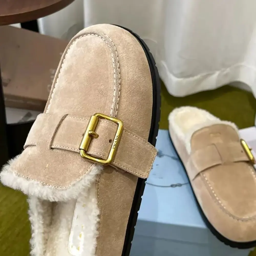 Prada Women Suede Mules Desert Beige - image 4