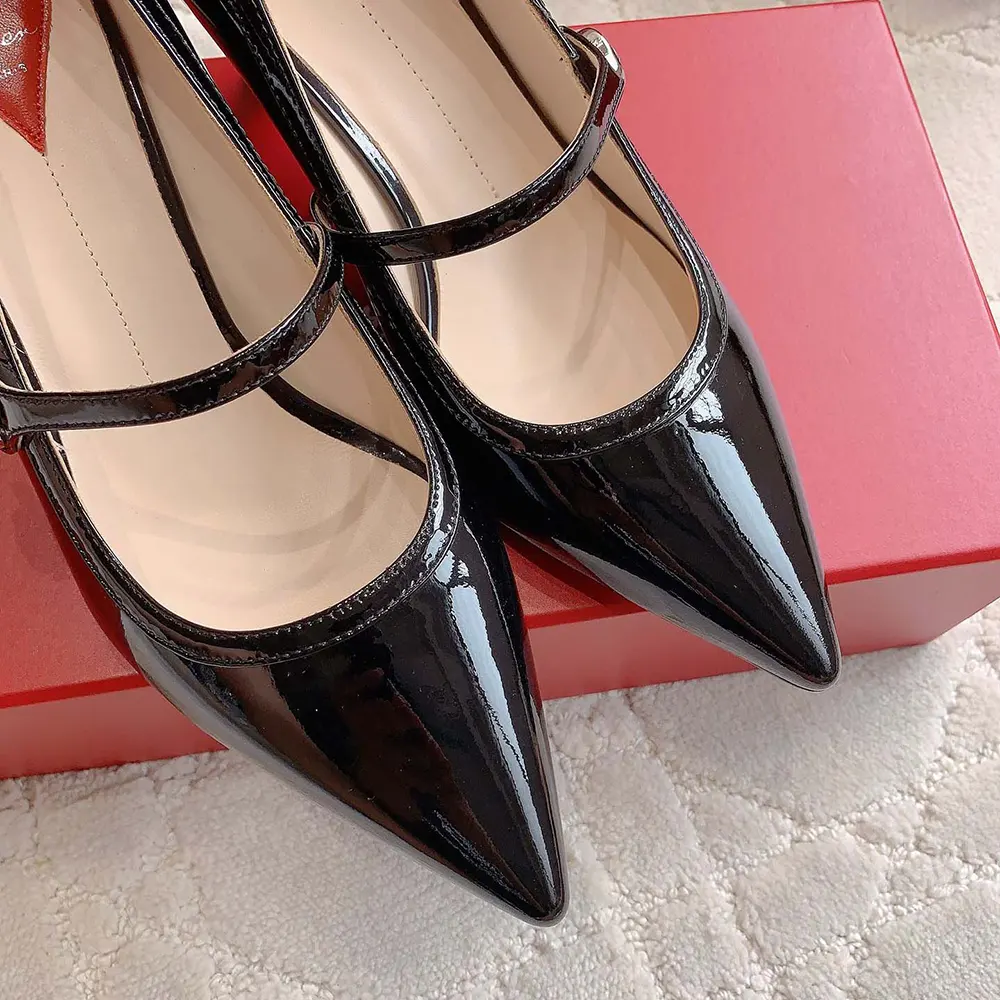 Roger Vivier Women Mary Jane Virgule 55 Mules in Patent Leather-Black - image 7