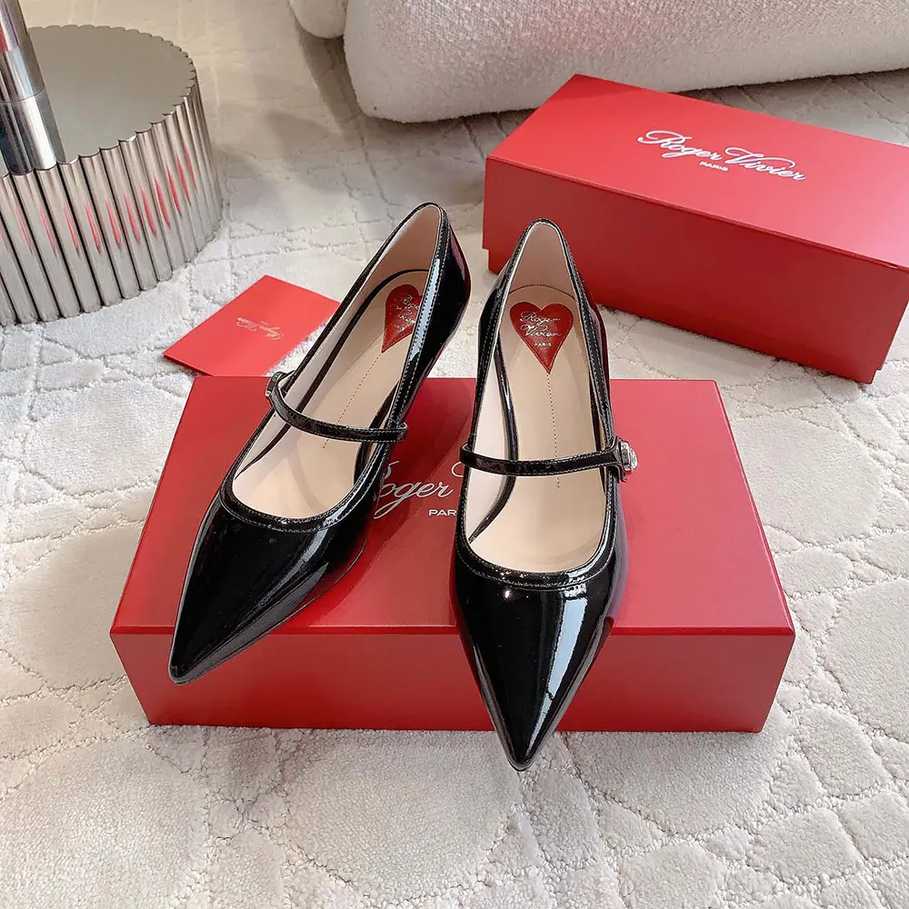 Roger Vivier Women Mary Jane Virgule 55 Mules in Patent Leather-Black - image 4