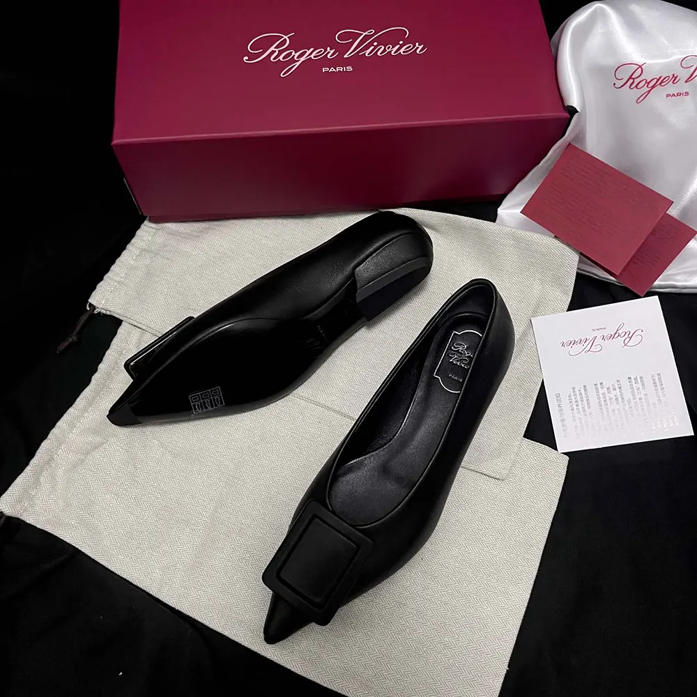 Roger Vivier Women Viv In The City Ballerinas In Leather Black - image 5