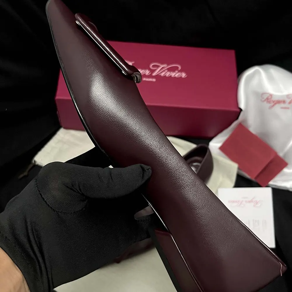 Roger Vivier Women Viv In The City Ballerinas In Leather Burgundy - image 10