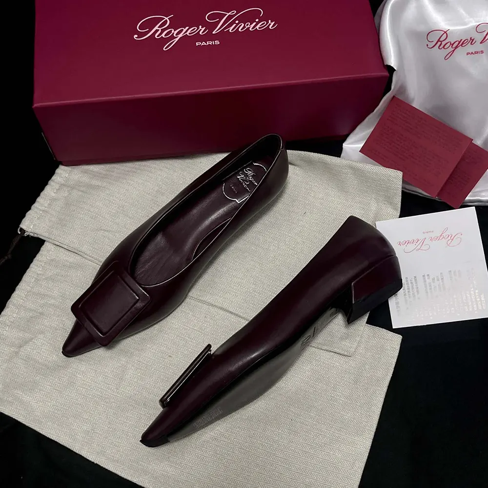 Roger Vivier Women Viv In The City Ballerinas In Leather Burgundy - image 6