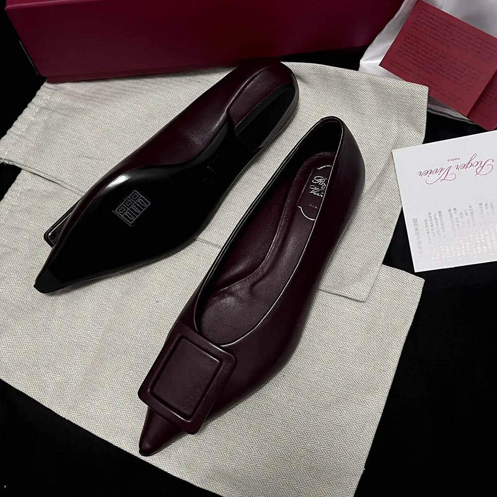 Roger Vivier Women Viv In The City Ballerinas In Leather Burgundy - image 5