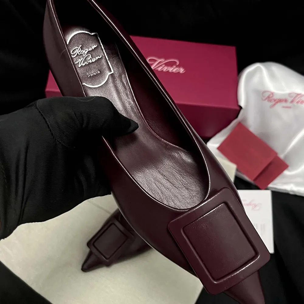 Roger Vivier Women Viv In The City Ballerinas In Leather Burgundy - image 7