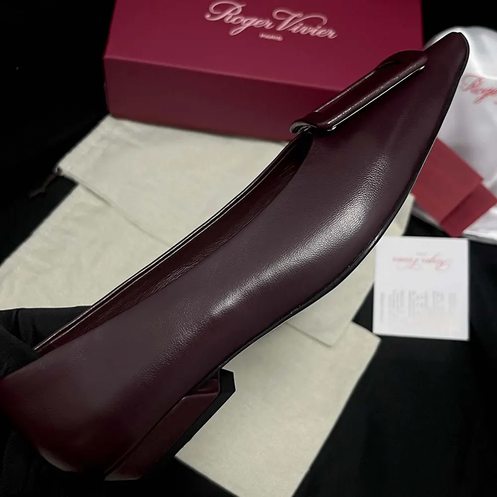 Roger Vivier Women Viv In The City Ballerinas In Leather Burgundy - image 9