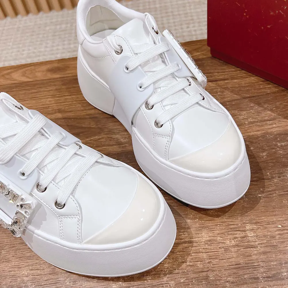Roger Vivier Women Viv Skate Sneakers In Calfskin Nappa Leather White - image 7