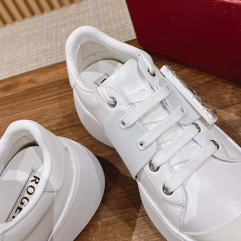 Roger Vivier Women Viv Skate Sneakers In Calfskin Nappa Leather White - image 8