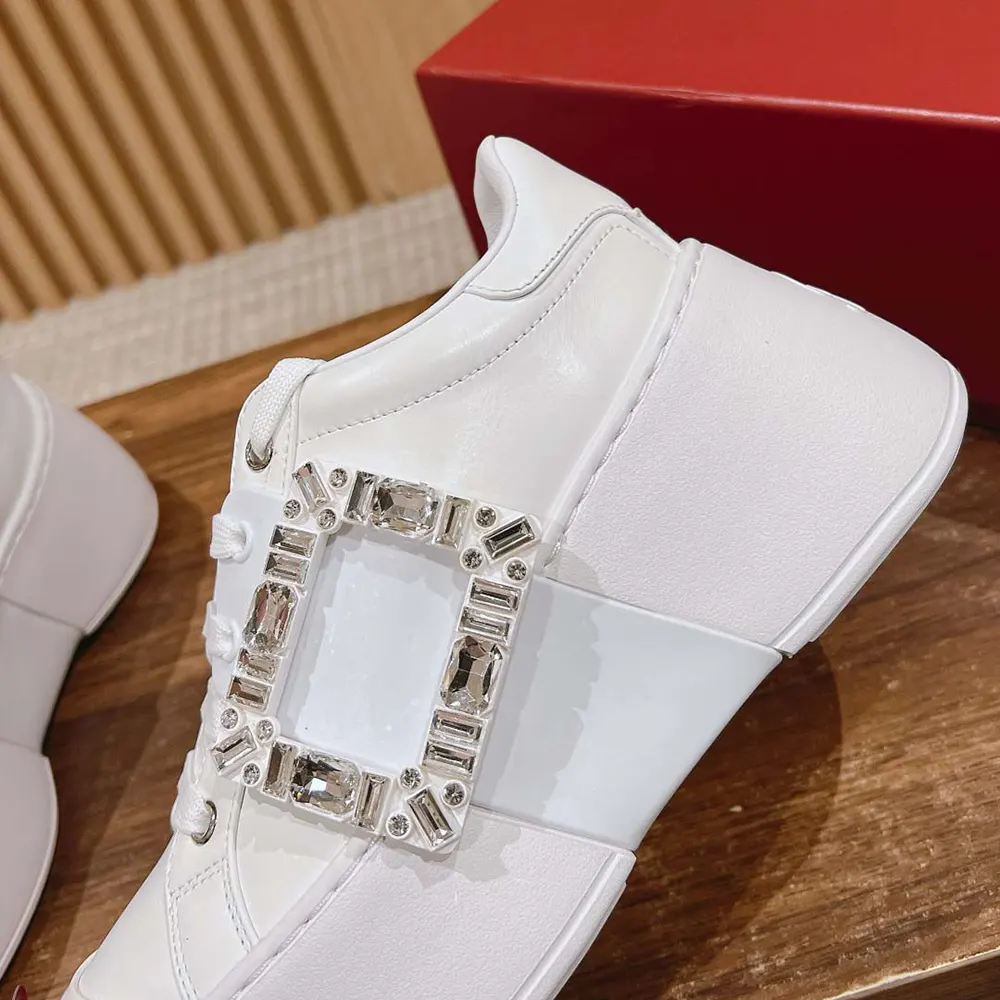 Roger Vivier Women Viv Skate Sneakers In Calfskin Nappa Leather White - image 9