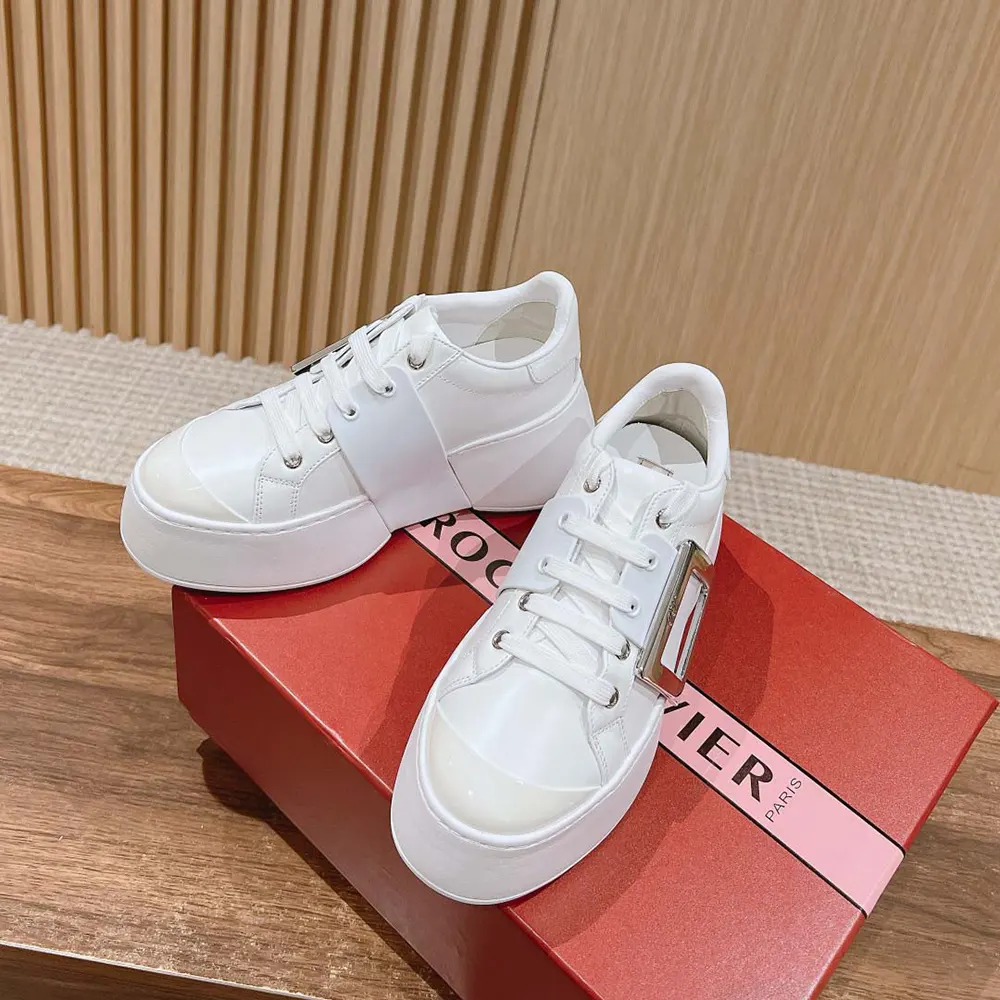 Roger Vivier Women Viv’ Skate Sneakers In Leather White - image 4