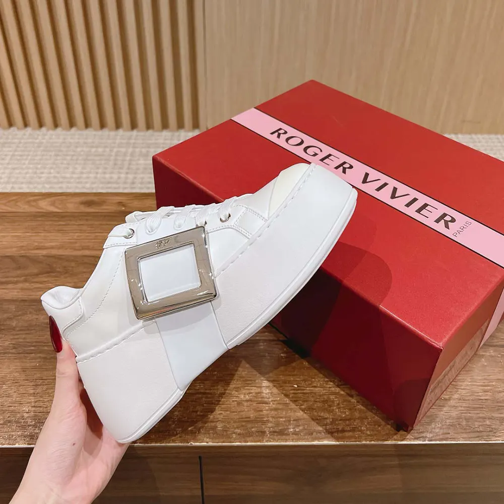 Roger Vivier Women Viv’ Skate Sneakers In Leather White - image 5