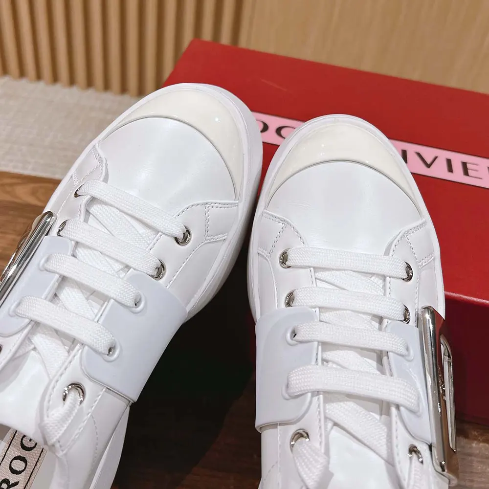 Roger Vivier Women Viv’ Skate Sneakers In Leather White - image 7