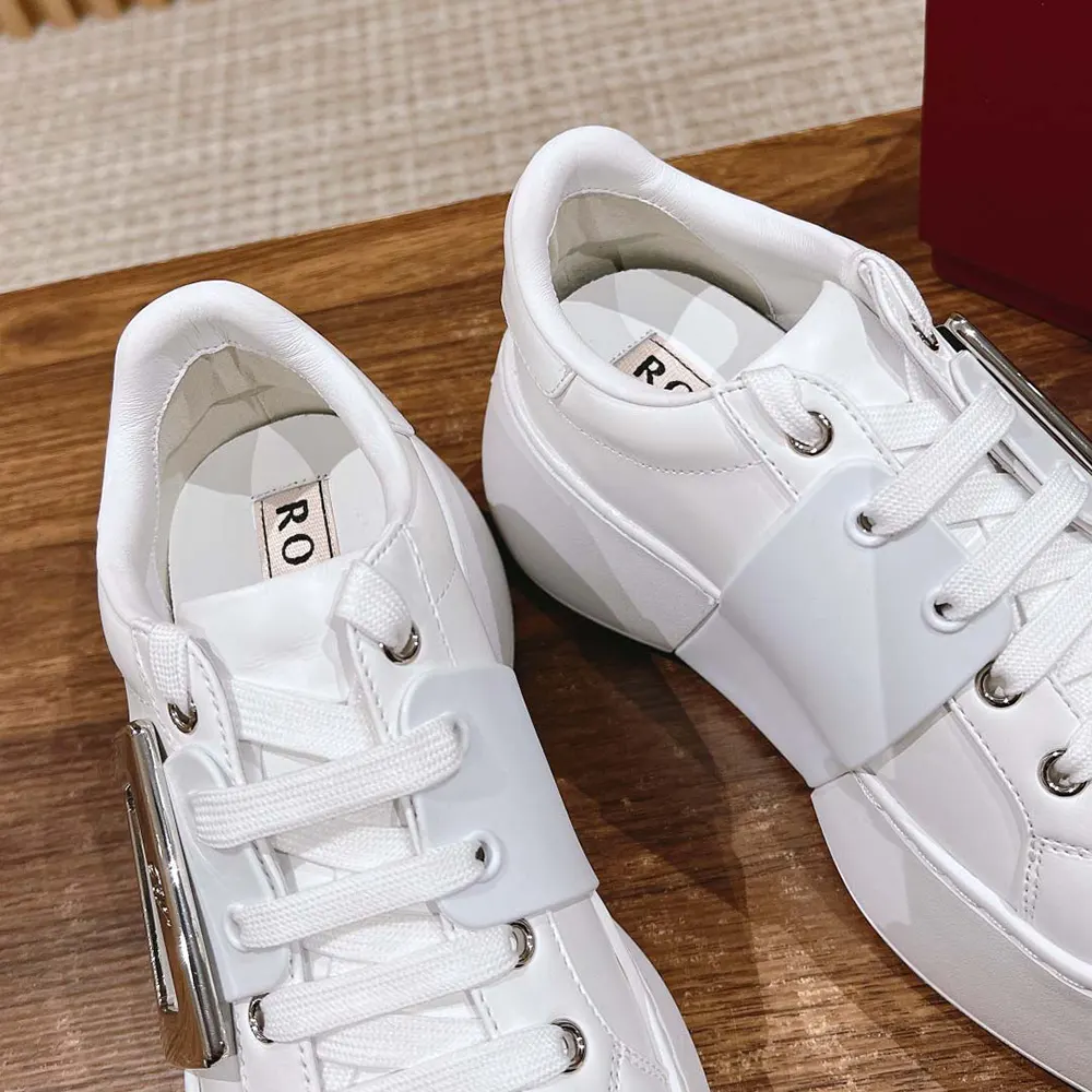 Roger Vivier Women Viv’ Skate Sneakers In Leather White - image 8
