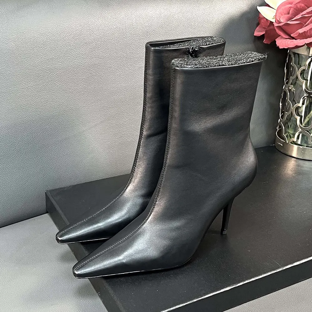 Saint Laurent YSL Women Ashley Booties In Smooth Leather Black - image 8
