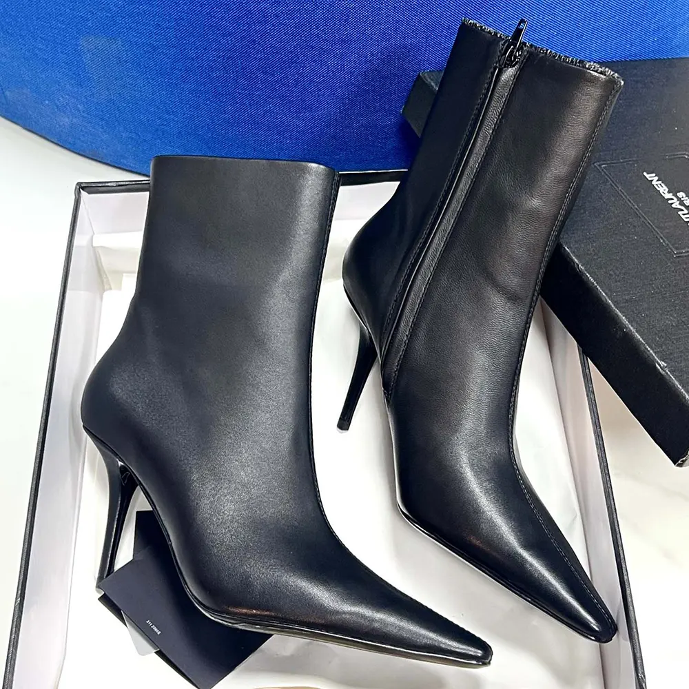 Saint Laurent YSL Women Ashley Booties In Smooth Leather Black - image 7