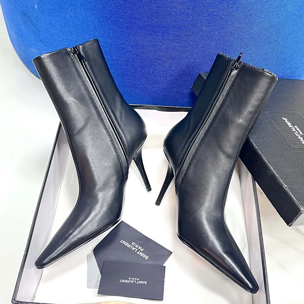 Saint Laurent YSL Women Ashley Booties In Smooth Leather Black - image 5