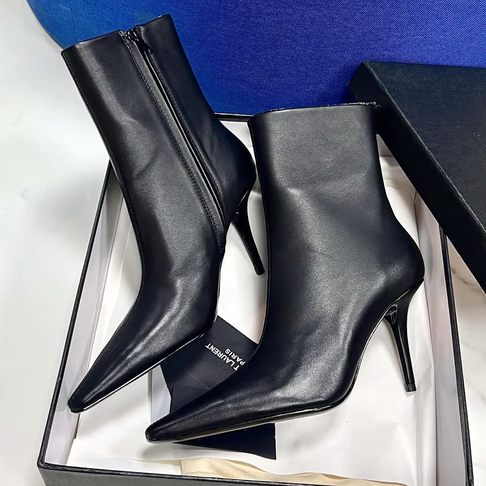 Saint Laurent YSL Women Ashley Booties In Smooth Leather Black - image 6