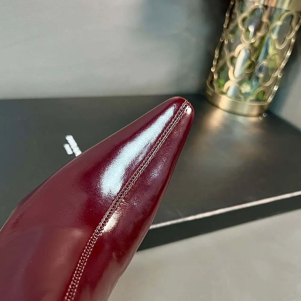 Saint Laurent YSL Women Ashley Booties In Smooth Leather Bordeaux - image 9