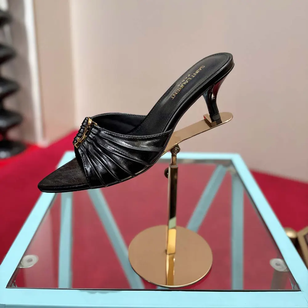 Saint Laurent YSL Women Babylone Mules In Smooth Leather Black - image 6