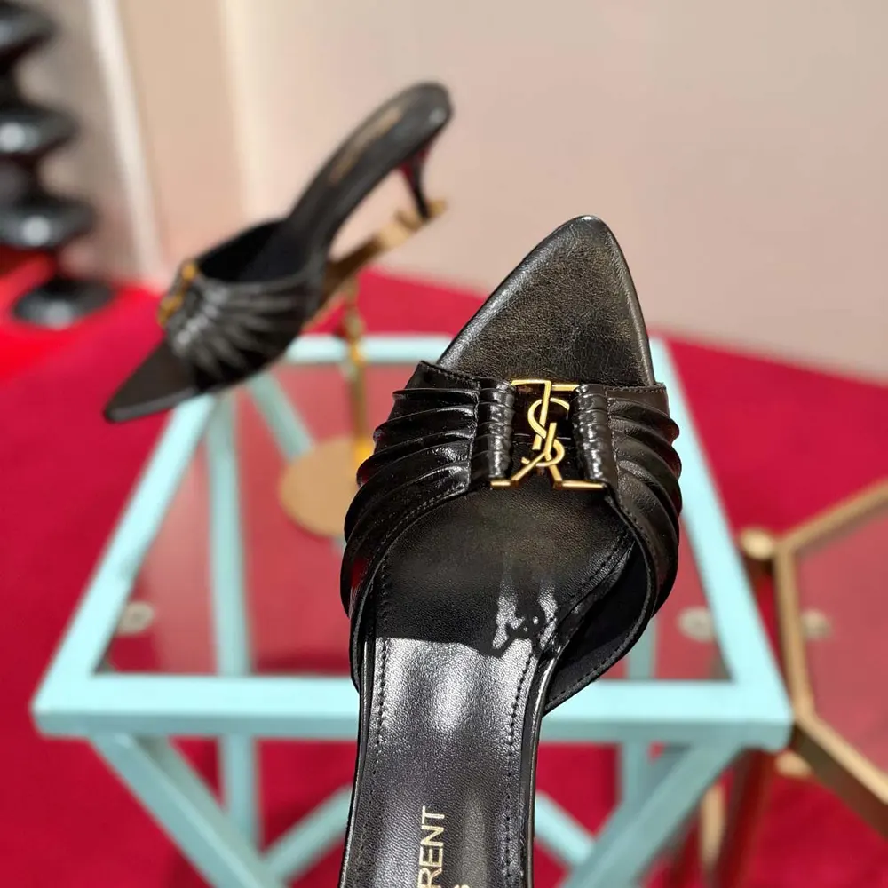 Saint Laurent YSL Women Babylone Mules In Smooth Leather Black - image 8