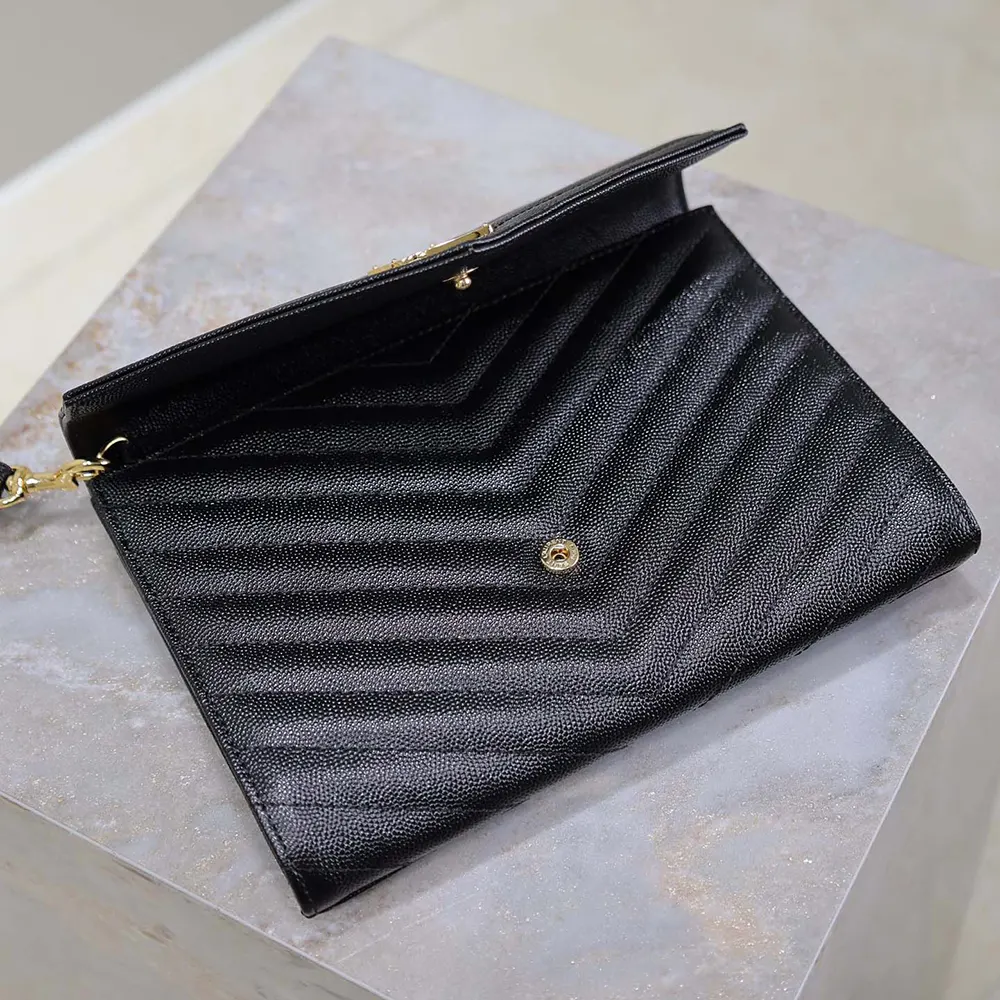Saint Laurent YSL Women Cassandre Matelassé Flap Pouch In Grain De Poudre Leather Black - image 7