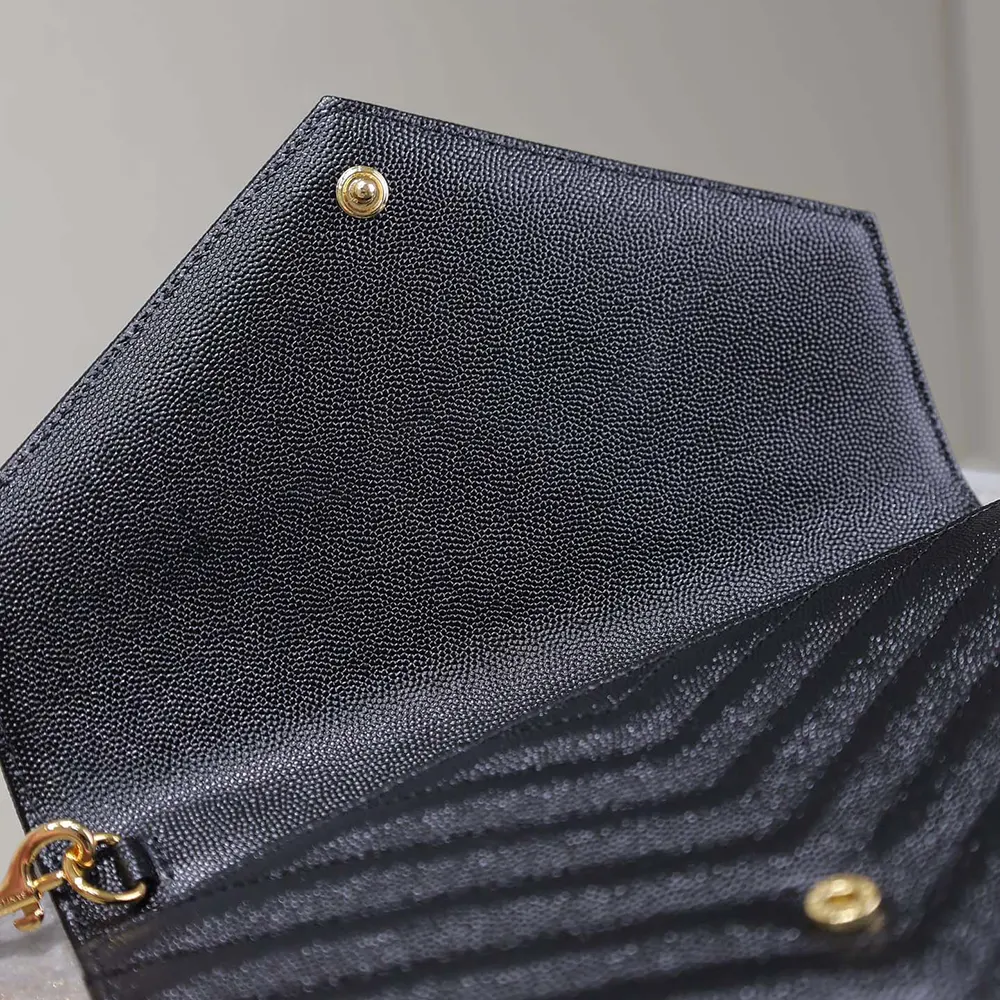 Saint Laurent YSL Women Cassandre Matelassé Flap Pouch In Grain De Poudre Leather Black - image 8