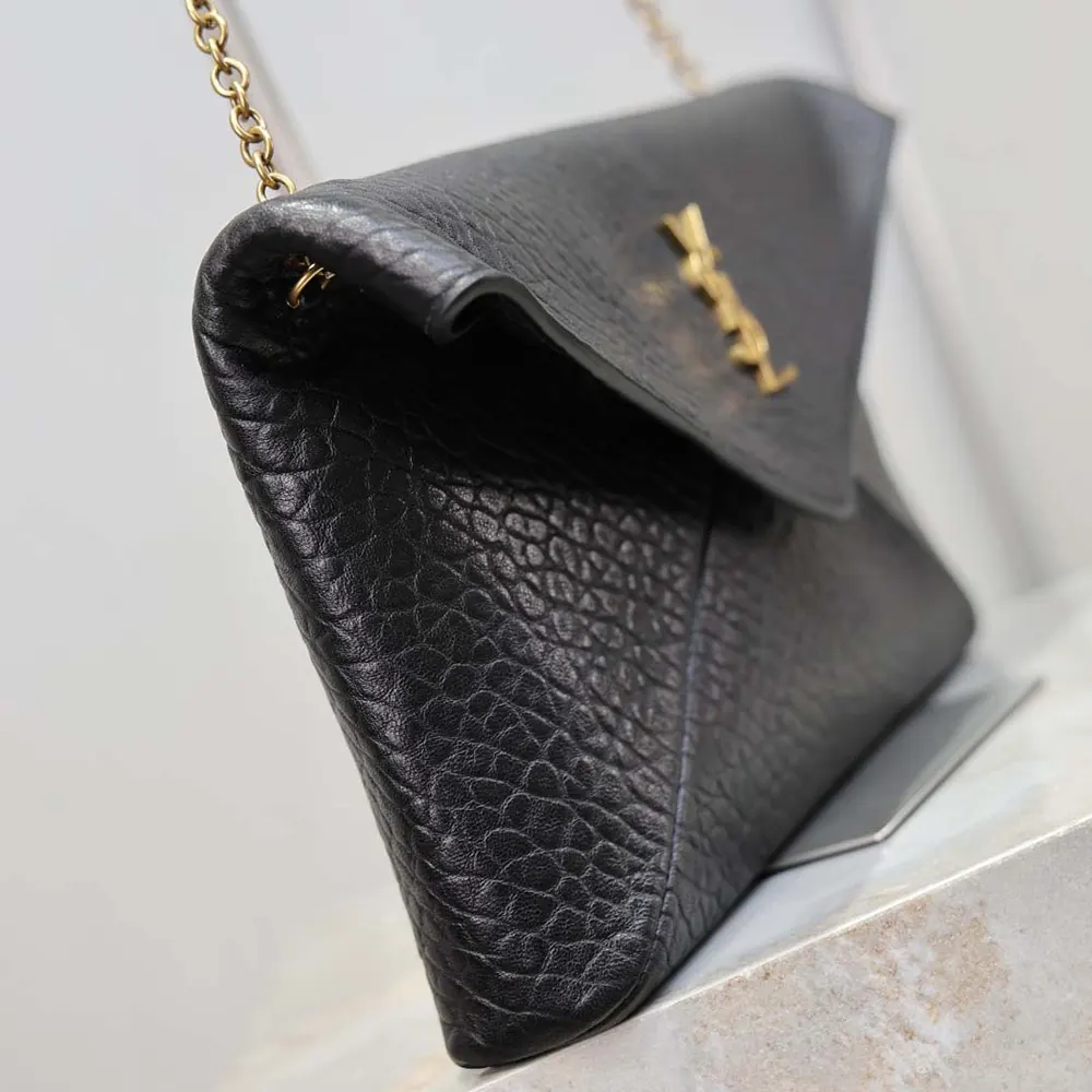 Saint Laurent YSL Women Cassandre Pouch On Chain In Lambskin Black 29cm - image 5