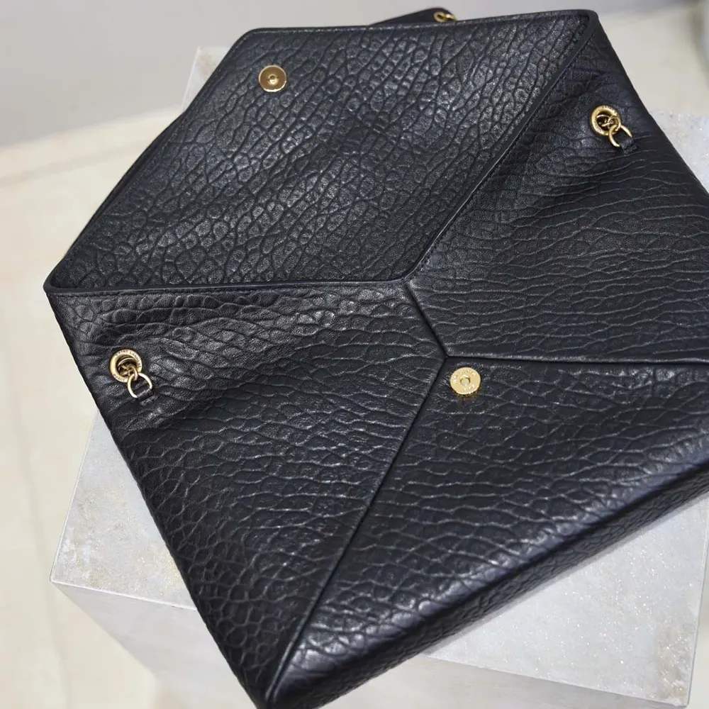 Saint Laurent YSL Women Cassandre Pouch On Chain In Lambskin Black 29cm - image 7